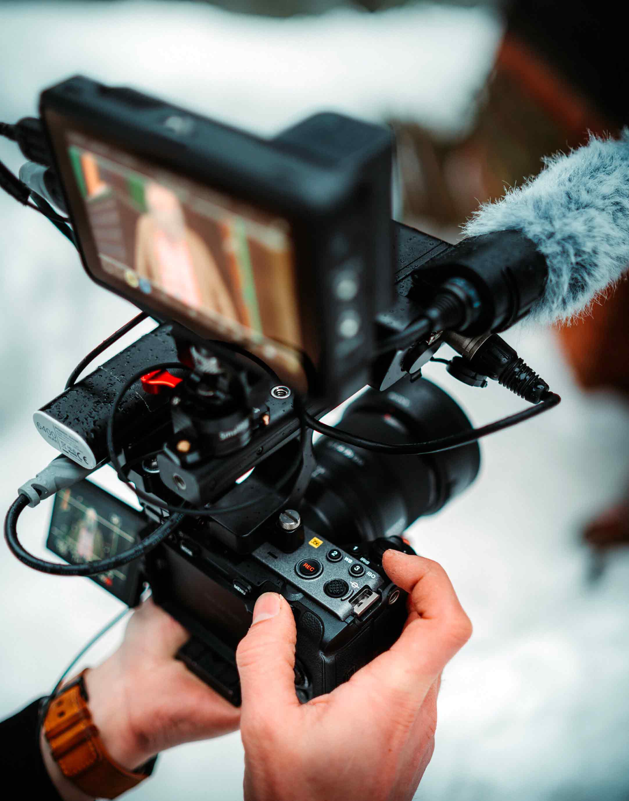 Caméra Sony filmant une personne